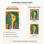 Henri Matisse - Portrait of Lydia Delectorskaya canvas print size comparison and framing display infographic