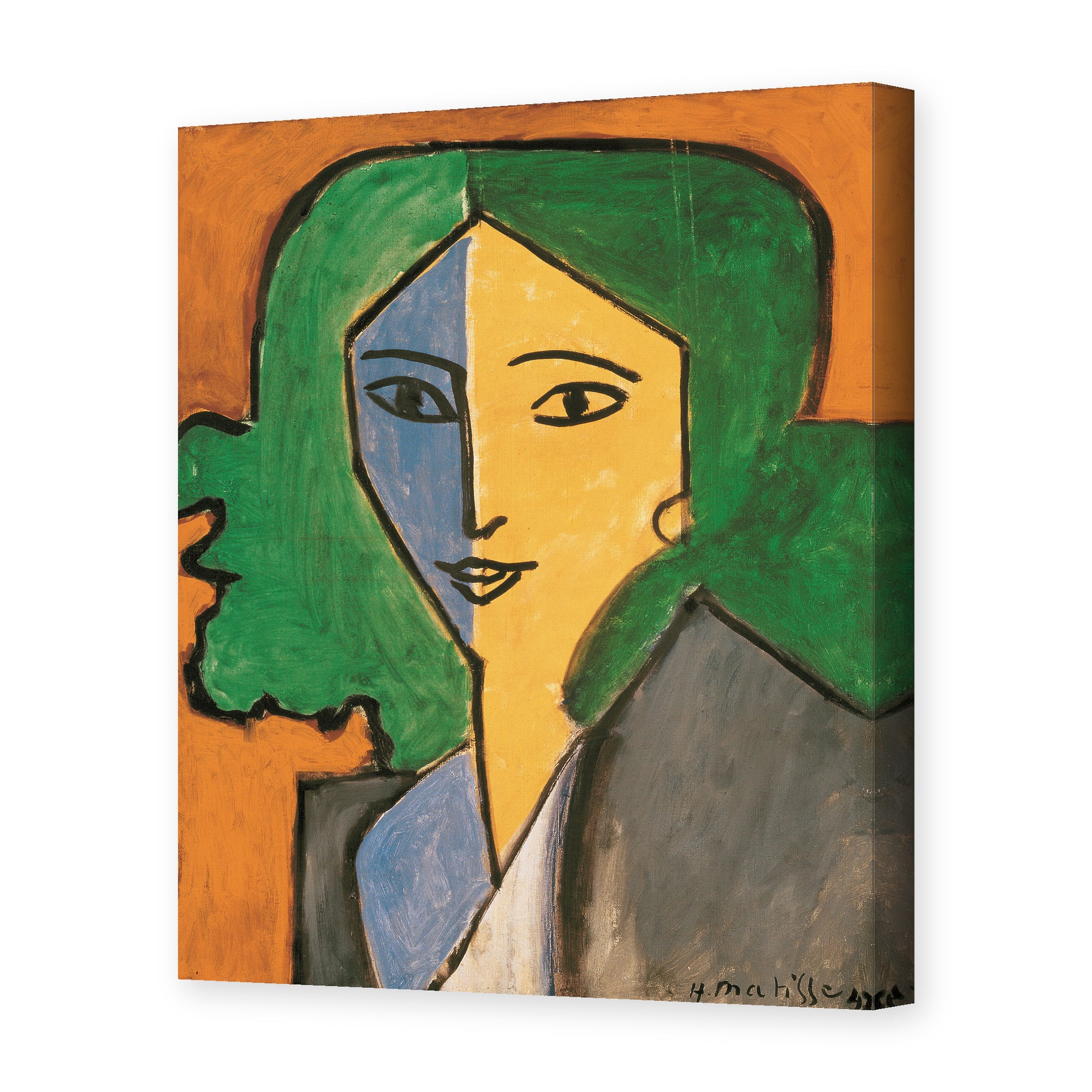 Henri Matisse's Portrait of Lydia Delectorskaya painting reproduced as a gallery-wrapped canvas print
