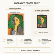 Henri Matisse - Portrait of Lydia Delectorskaya poster print size comparison display infographic
