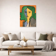 Unframed poster print of Henri Matisse's Portrait of Lydia Delectorskaya displayed in a living room, view 2