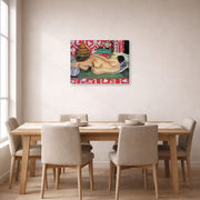Gallery-wrapped canvas print of Henri Matisse's Reclining Nude Back hanging on a dining room wall