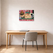 Gallery-wrapped canvas print of Henri Matisse's Reclining Nude Back hanging in a home office