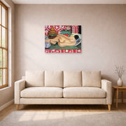 Unframed poster print of Henri Matisse's Reclining Nude Back displayed in a living room, view 1