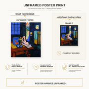 Henri Matisse - Red Fish in Interior poster print size comparison display infographic