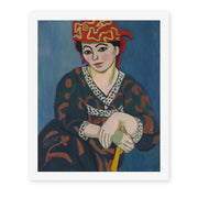 Henri Matisse's Red Madras Headdress painting reproduced as a rolled canvas print