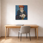 Gallery-wrapped canvas print of Henri Matisse's Red Madras Headdress hanging in a home office