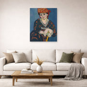 Unframed poster print of Henri Matisse's Red Madras Headdress displayed in a living room, view 2
