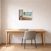 Unframed poster print of Henri Matisse's Seated Woman Back Turned to the Open Window displayed in a home office
