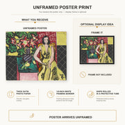 Henri Matisse - Seated Woman with a Vase of Amaryllis poster print size comparison display infographic