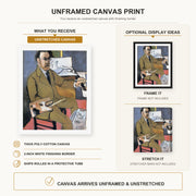 Henri Matisse - Self-portrait canvas print size comparison and framing display infographic