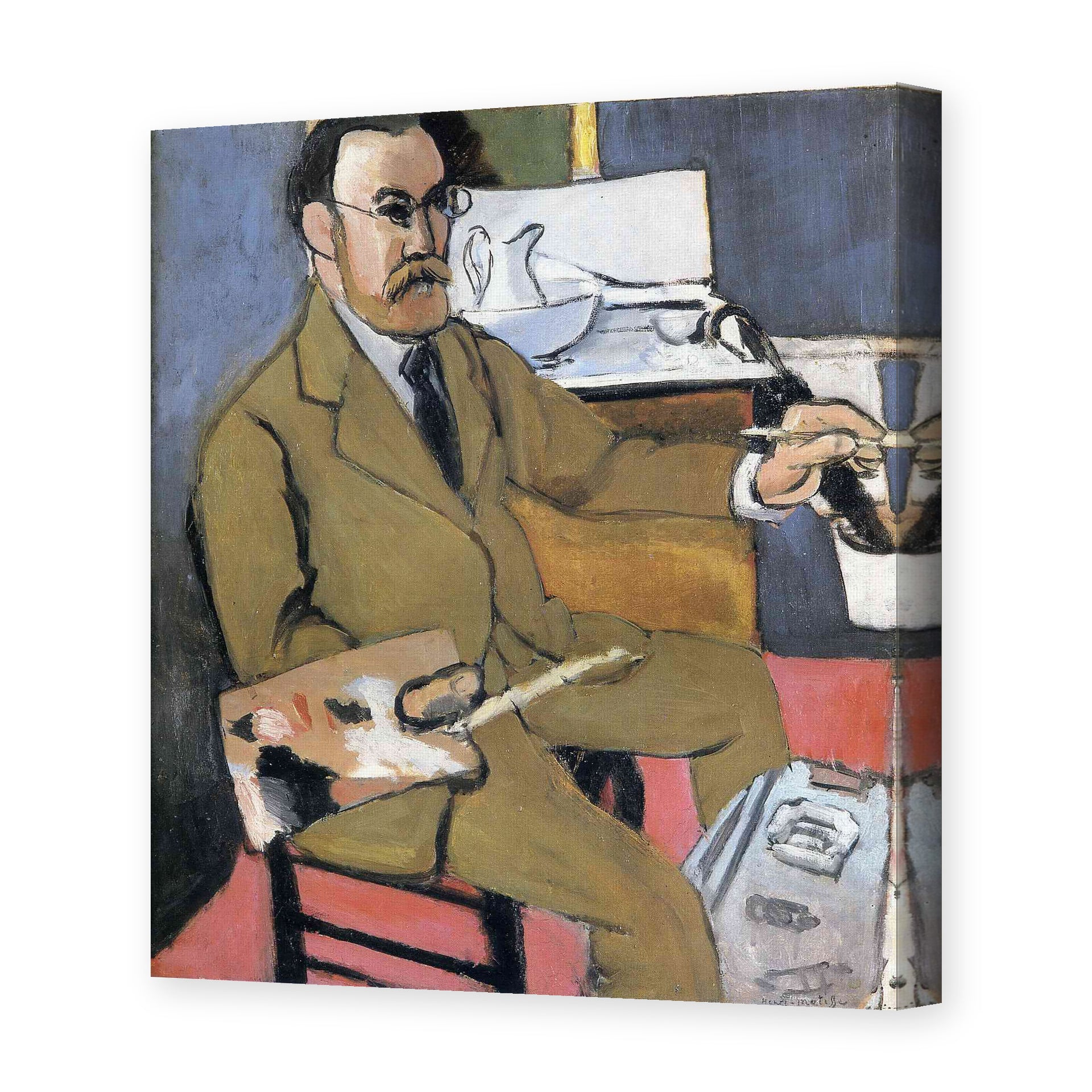 Henri Matisse's Self-portrait painting reproduced as a gallery-wrapped canvas print