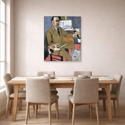 Gallery-wrapped canvas print of Henri Matisse's Self-portrait hanging on a dining room wall