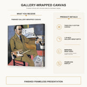 Henri Matisse - Self-portrait gallery wrap canvas construction and hanging details infographic