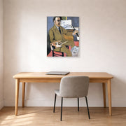 Unframed poster print of Henri Matisse's Self-portrait displayed in a home office