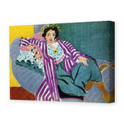 Henri Matisse's Small Odalisque in Purple Robe painting reproduced as a gallery-wrapped canvas print