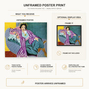 Henri Matisse - Small Odalisque in Purple Robe poster print size comparison display infographic
