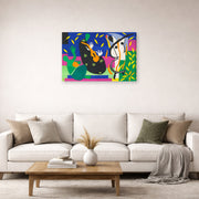 Gallery-wrapped canvas print of Henri Matisse's Sorrow of the King hanging in a living room, view 2