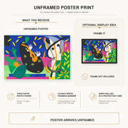 Henri Matisse - Sorrow of the King poster print size comparison display infographic
