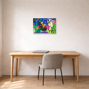 Unframed poster print of Henri Matisse's Sorrow of the King displayed in a home office