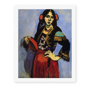 Henri Matisse's Spanish Woman with a Tambourine painting reproduced as a rolled canvas print