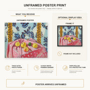 Henri Matisse - Still Life with Apples on a Pink Tablecloth poster print size comparison display infographic
