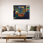 Gallery-wrapped canvas print of Henri Matisse's Still Life with Aubergines hanging in a living room, view 2