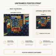 Henri Matisse - Still Life with Aubergines poster print size comparison display infographic