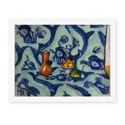 Henri Matisse's Still Life with Blue Tablecloth painting reproduced as a rolled canvas print