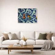 Unframed poster print of Henri Matisse's Still Life with Blue Tablecloth displayed in a living room, view 2