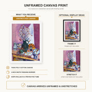 Henri Matisse - Still Life with Flowers canvas print size comparison and framing display infographic