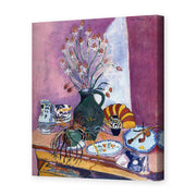 Henri Matisse's Still Life with Flowers painting reproduced as a gallery-wrapped canvas print