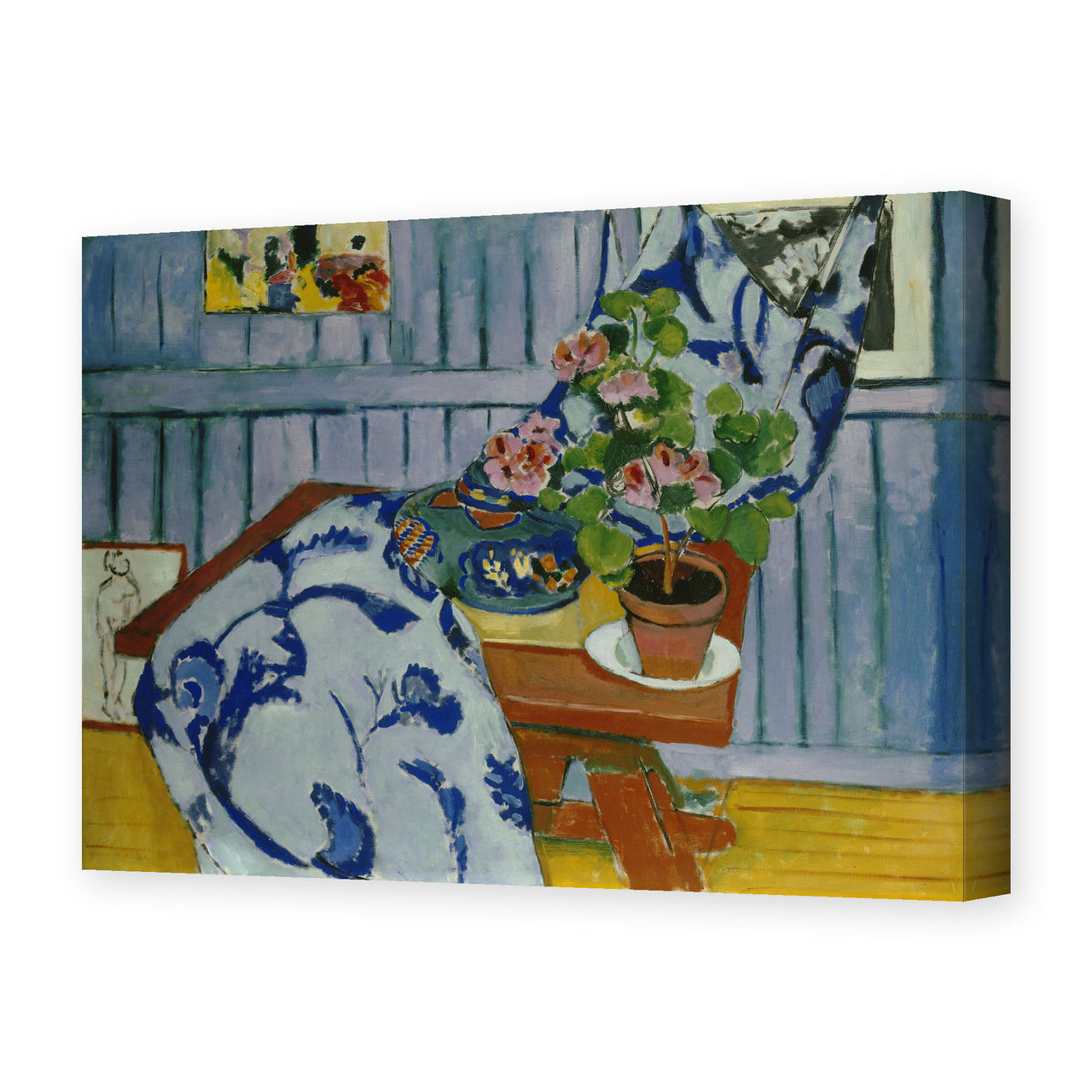 Henri Matisse's Still Life with Geraniums painting reproduced as a gallery-wrapped canvas print