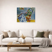 Unframed poster print of Henri Matisse's Still Life with Geraniums displayed in a living room, view 2