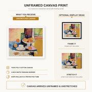 Henri Matisse - Still Life with Oranges canvas print size comparison and framing display infographic