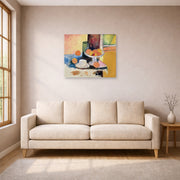Unframed poster print of Henri Matisse's Still Life with Oranges displayed in a living room, view 1