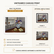 Henri Matisse - Still Life with Pascal's Pensees canvas print size comparison and framing display infographic