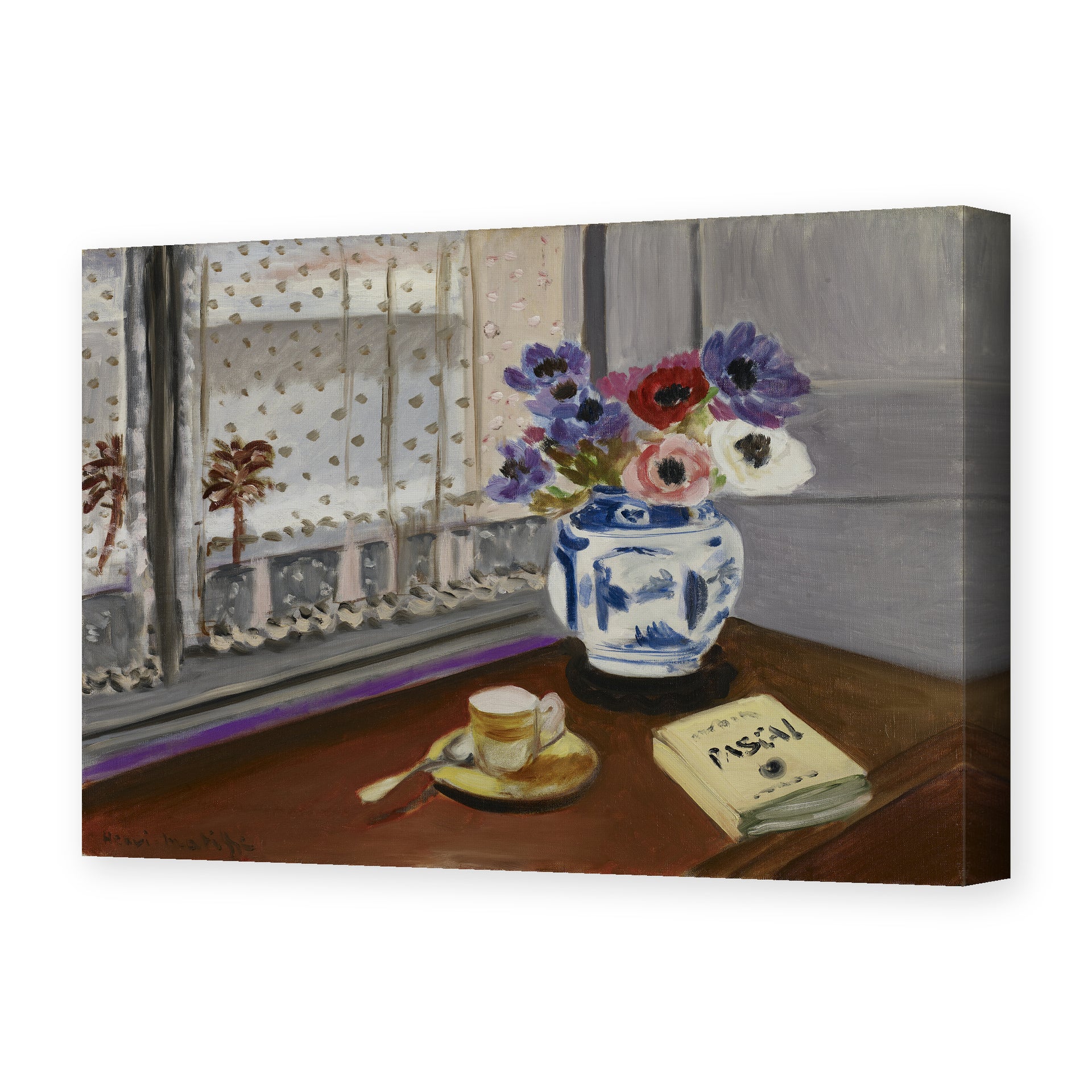 Henri Matisse's Still Life with Pascal's Pensees painting reproduced as a gallery-wrapped canvas print