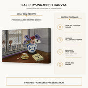 Henri Matisse - Still Life with Pascal's Pensees gallery wrap canvas construction and hanging details infographic