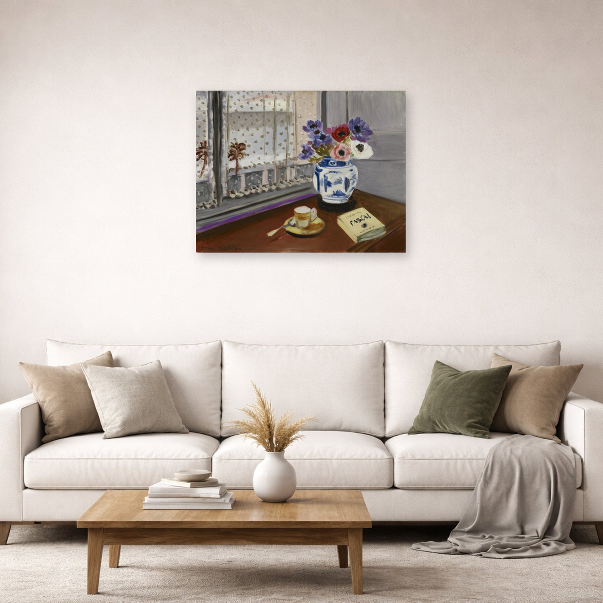 Unframed poster print of Henri Matisse's Still Life with Pascal's Pensees displayed in a living room, view 2