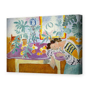 Henri Matisse's Still Life with Sleeper painting reproduced as a gallery-wrapped canvas print