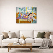 Gallery-wrapped canvas print of Henri Matisse's Still Life with Sleeper hanging in a living room, view 2