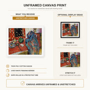 Henri Matisse - Still Life with a Red Rug canvas print size comparison and framing display infographic