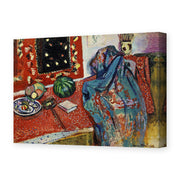 Henri Matisse's Still Life with a Red Rug painting reproduced as a gallery-wrapped canvas print