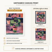 Henri Matisse - Still Life canvas print size comparison and framing display infographic
