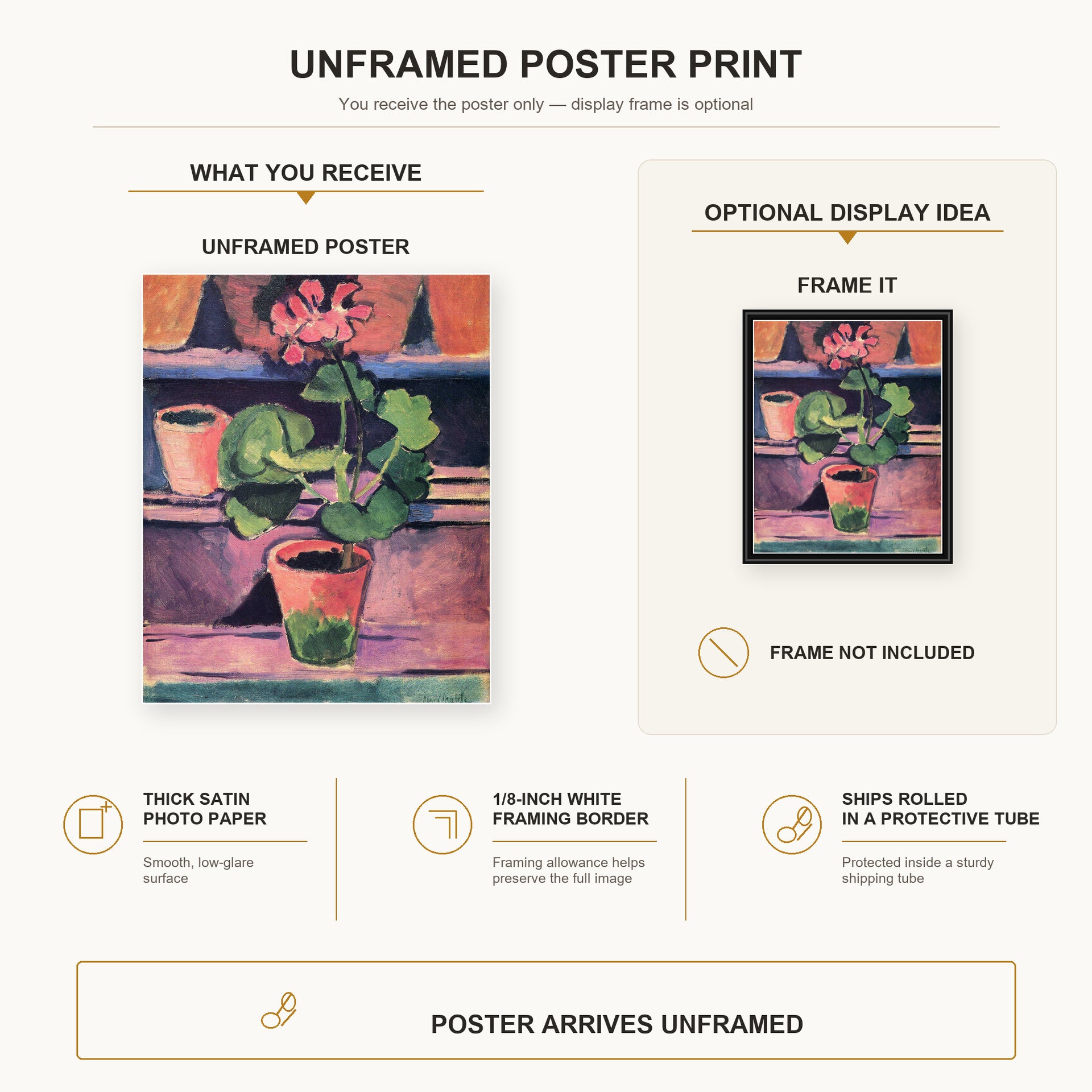 Henri Matisse - Still Life poster print size comparison display infographic
