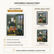 Henri Matisse - Studio, Quai Saint-michel canvas print size comparison and framing display infographic