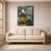 Gallery-wrapped canvas print of Henri Matisse's Studio, Quai Saint-michel hanging in a living room, view 1
