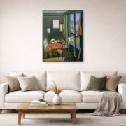 Gallery-wrapped canvas print of Henri Matisse's Studio, Quai Saint-michel hanging in a living room, view 2