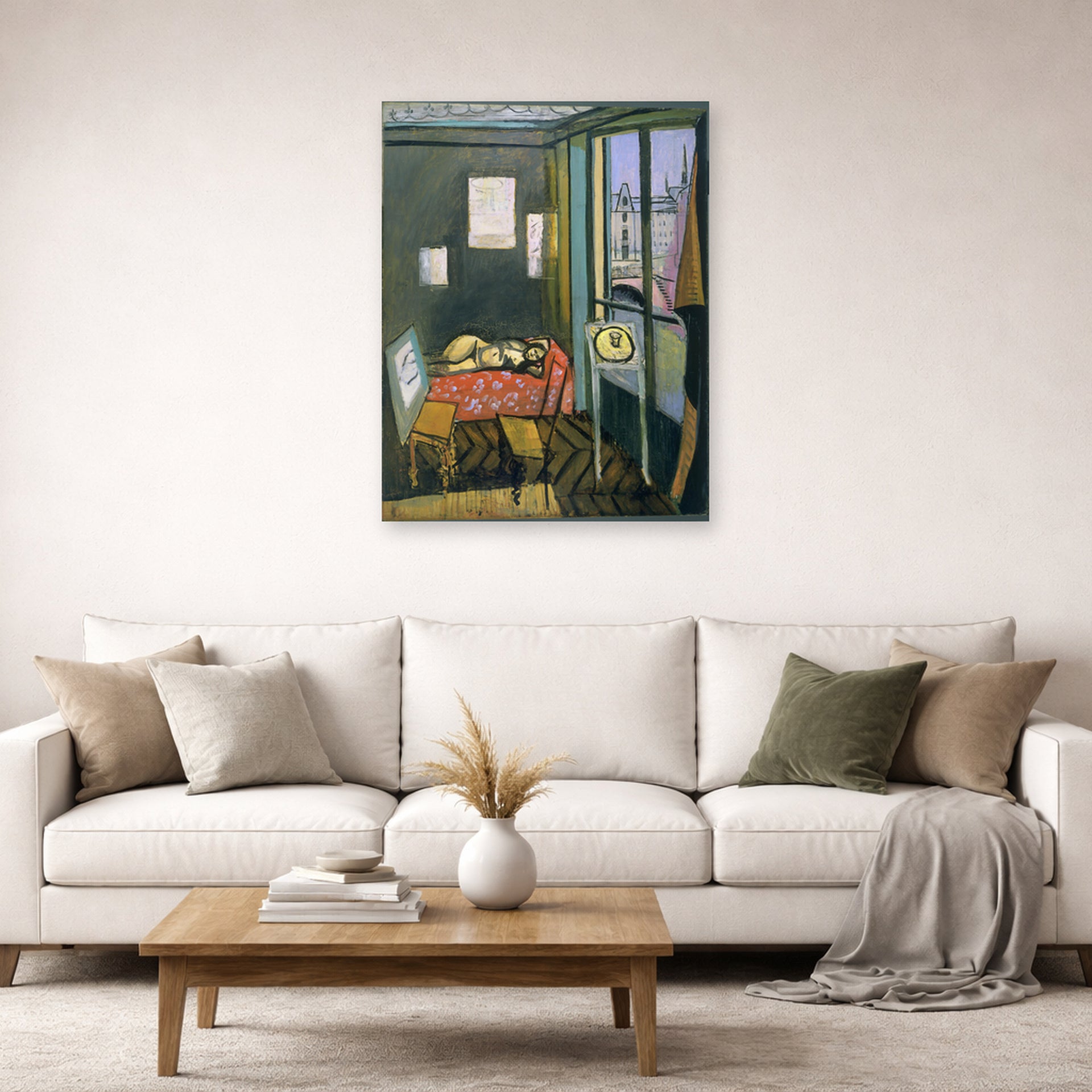 Unframed poster print of Henri Matisse's Studio, Quai Saint-michel displayed in a living room, view 2