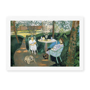 Henri Matisse's Tea in the Garden painting reproduced as a rolled canvas print